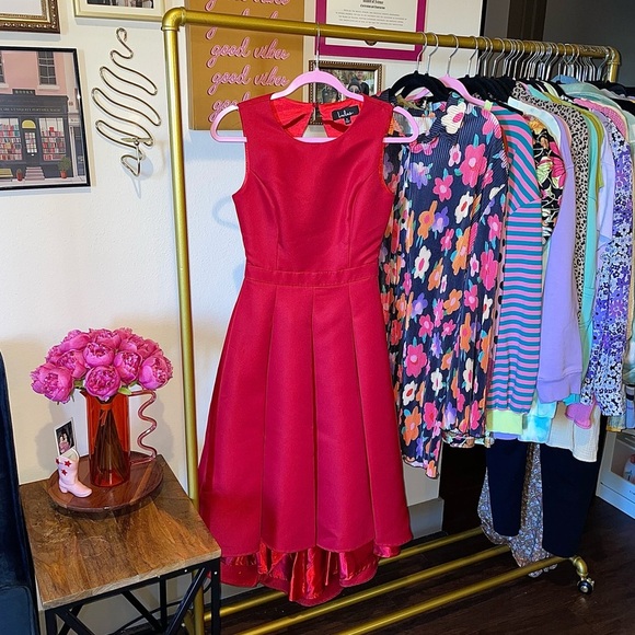 Lulus Red A-Line Open Back Fit & Flare Midi Dress - Picture 4 of 10